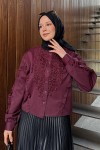 Fırfır Detaylı Gömlek 2287 - BORDO