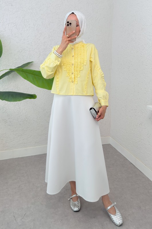 Fırfır Detaylı Gömlek 2287 - SARI