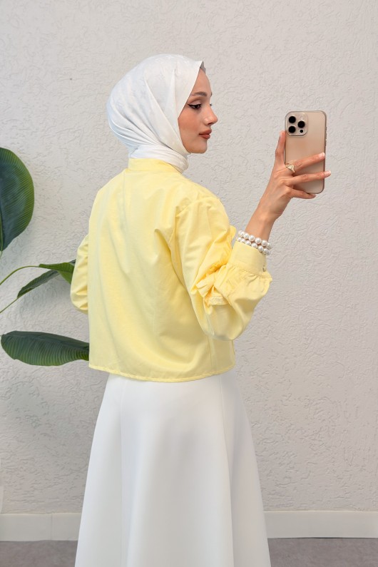 Fırfır Detaylı Gömlek 2287 - SARI