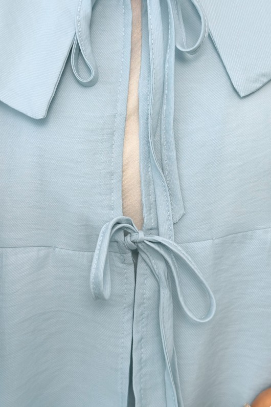 İp Bağcıklı Kat Kat Kimono 2289 - BEBE MAVİSİ