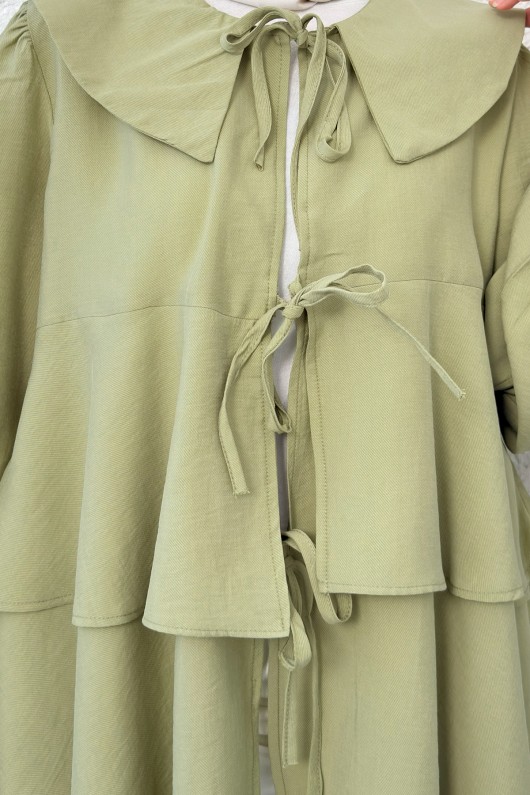 İp Bağcıklı Kat Kat Kimono 2289 - AÇIK HAKİ