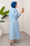 Fiyonk Detaylı Etek Takım 2290 - BEBE MAVİSİ