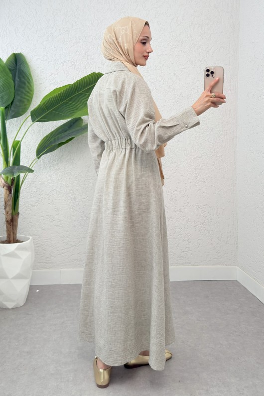 Pile Detaylı Elbise 2292 - KÜF YEŞİLİ Pile Detaylı Elbise 2292 - KÜF YEŞİLİ