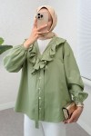 Degaje Yaka Fırfırlı Tunik 2296 - MİNT YEŞİLİ