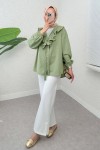 Degaje Yaka Fırfırlı Tunik 2296 - MİNT YEŞİLİ