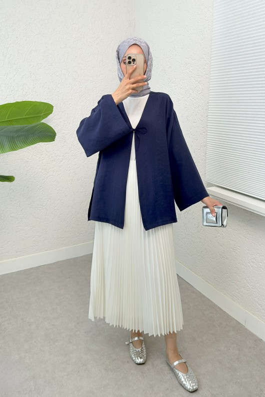 İp Bağcıklı Kimono 2297 - LACİVERT