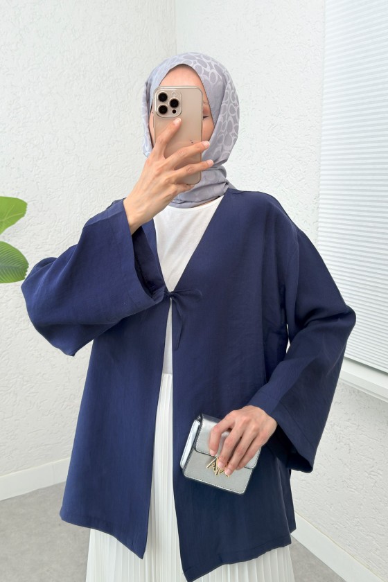 İp Bağcıklı Kimono 2297 - LACİVERT