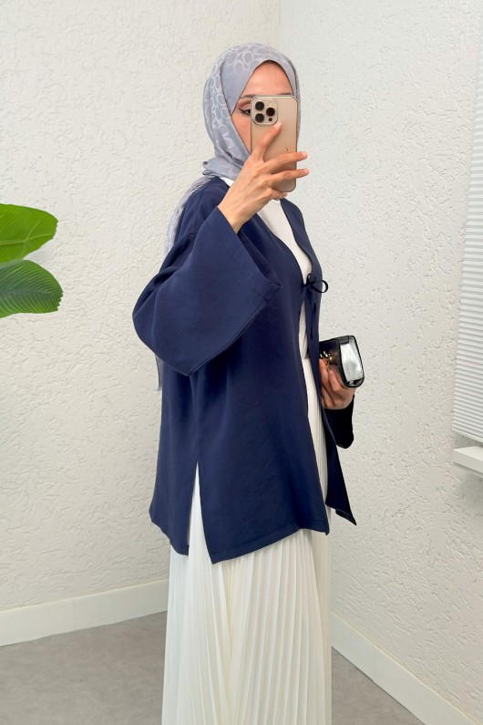 İp Bağcıklı Kimono 2297 - LACİVERT