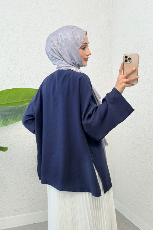 İp Bağcıklı Kimono 2297 - LACİVERT