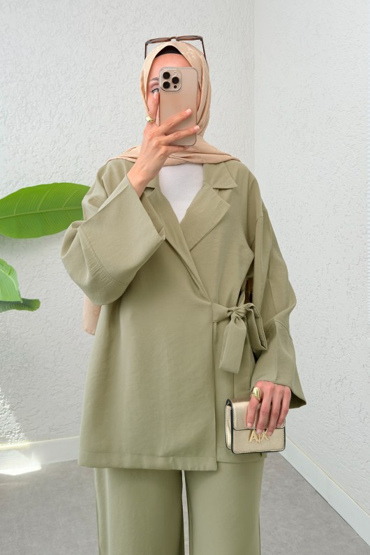 Ceket Yaka İkili Kombin 2301 - HAKİ