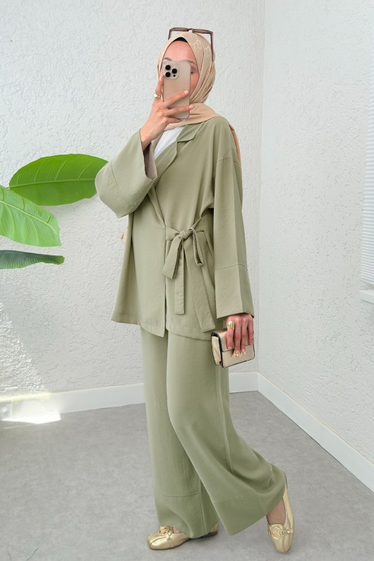 Ceket Yaka İkili Kombin 2301 - HAKİ