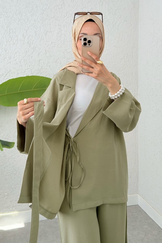 Ceket Yaka İkili Kombin 2301 - HAKİ