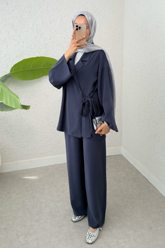 Ceket Yaka İkili Kombin 2301 - LACİVERT