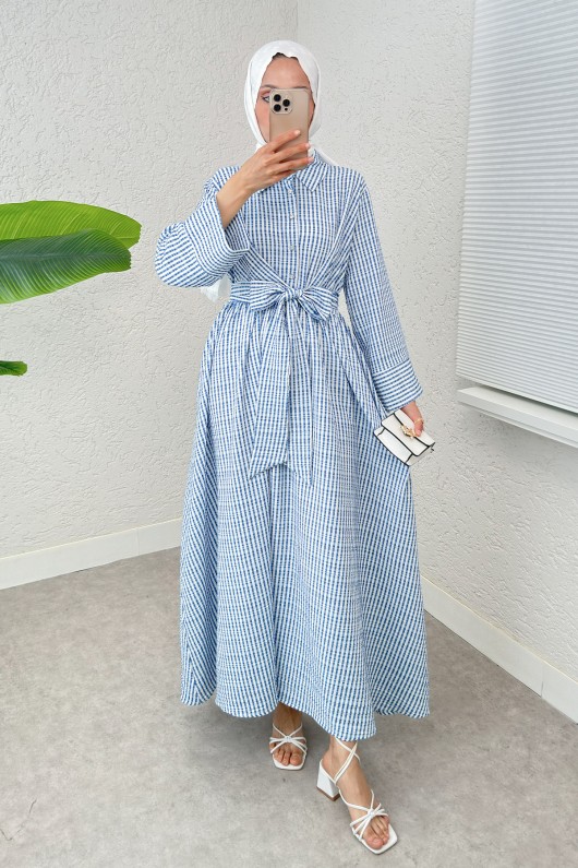 Önden Bağlamalı Tesettür Elbise 2302 - SAKS