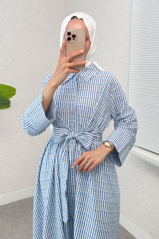 Önden Bağlamalı Tesettür Elbise 2302 - SAKS