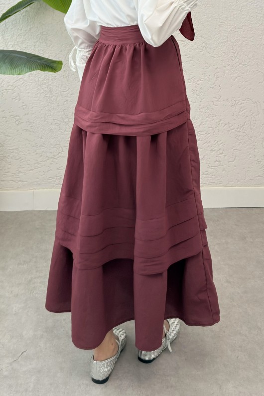 Kat Kat Kloş Etek 2306 - BORDO