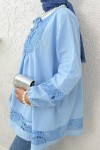 Dantel Detaylı Tunik 2305 - BEBE MAVİSİ
