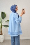Dantel Detaylı Tunik 2305 - BEBE MAVİSİ