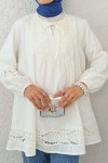 Dantel Detaylı Tunik 2305 - BEYAZ