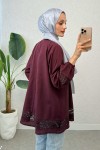 Dantel Detaylı Tunik 2305 - BORDO
