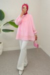 Dantel Detaylı Tunik 2305 - PEMBE Dantel Detaylı Tunik 2305 - PEMBE