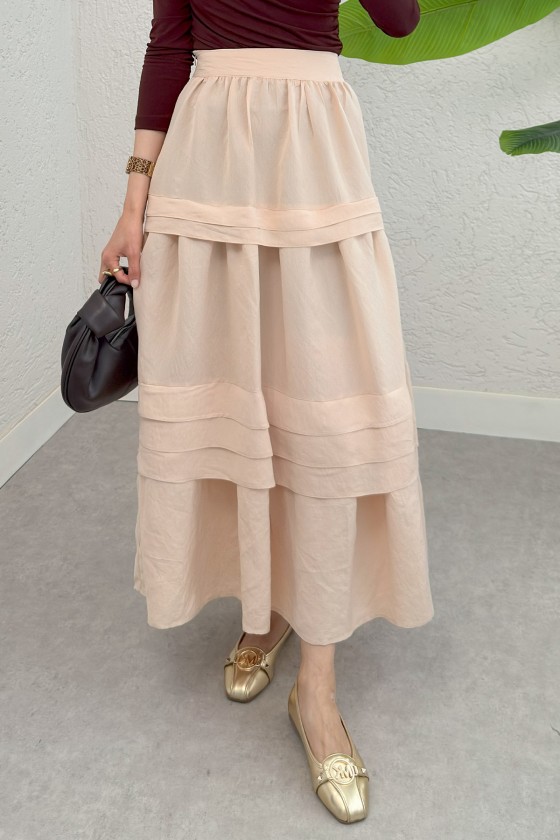 Kat Kat Kloş Etek 2306 - BEJ