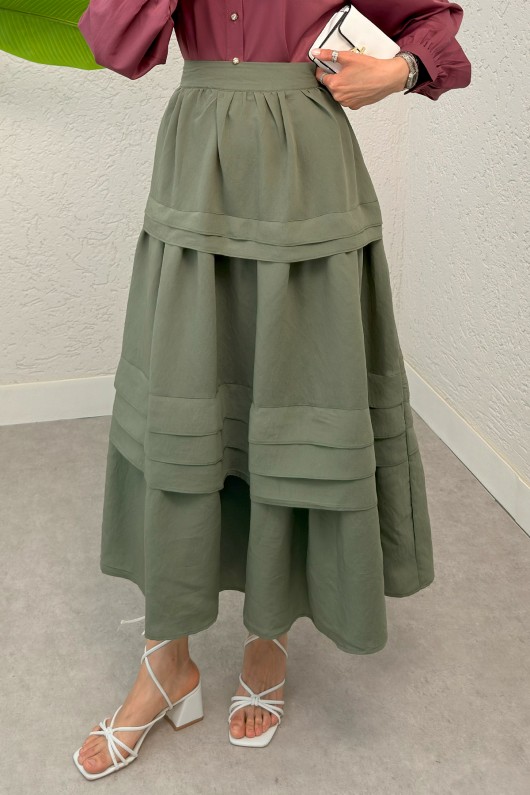 Kat Kat Kloş Etek 2306 - HAKİ