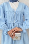 Ön Büzgülü Kimono Tunik 2307 - BEBE MAVİSİ Ön Büzgülü Kimono Tunik 2307 - BEBE MAVİSİ