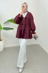 Ön Büzgülü Kimono Tunik 2307 - BORDO