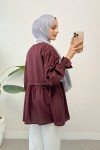 Ön Büzgülü Kimono Tunik 2307 - BORDO