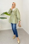 Ön Büzgülü Kimono Tunik 2307 - ÇAĞLA YEŞİLİ Ön Büzgülü Kimono Tunik 2307 - ÇAĞLA YEŞİLİ