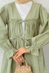 Ön Büzgülü Kimono Tunik 2307 - ÇAĞLA YEŞİLİ Ön Büzgülü Kimono Tunik 2307 - ÇAĞLA YEŞİLİ