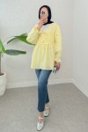 Ön Büzgülü Kimono Tunik 2307 - SARI Ön Büzgülü Kimono Tunik 2307 - SARI