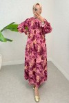 Batik Desen Viscon Elbise 2310 - FUŞYA