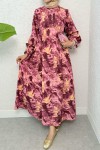 Batik Desen Viscon Elbise 2310 - FUŞYA