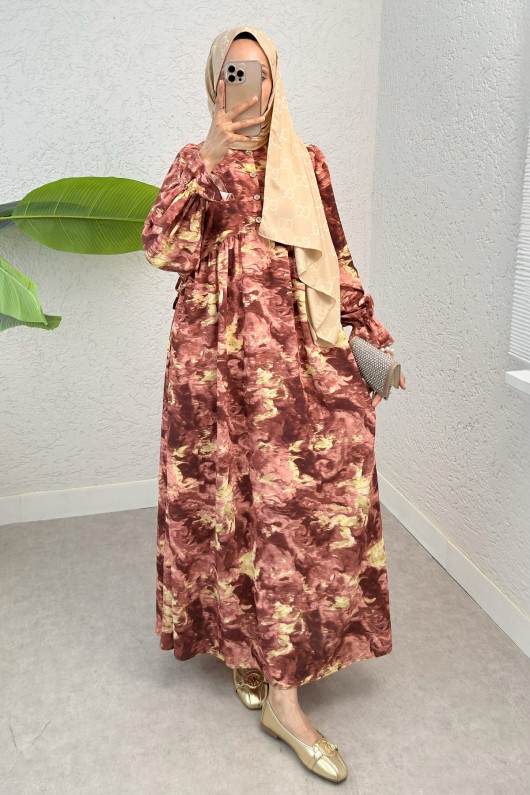 Batik Desen Viscon Elbise 2310 - MERCAN