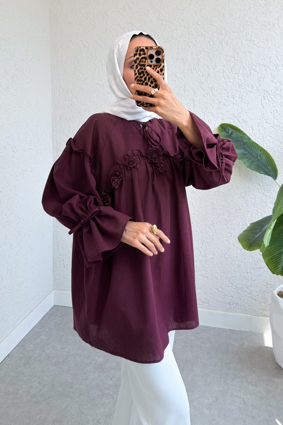 Brode Detaylı Tunik 2311 - BORDO