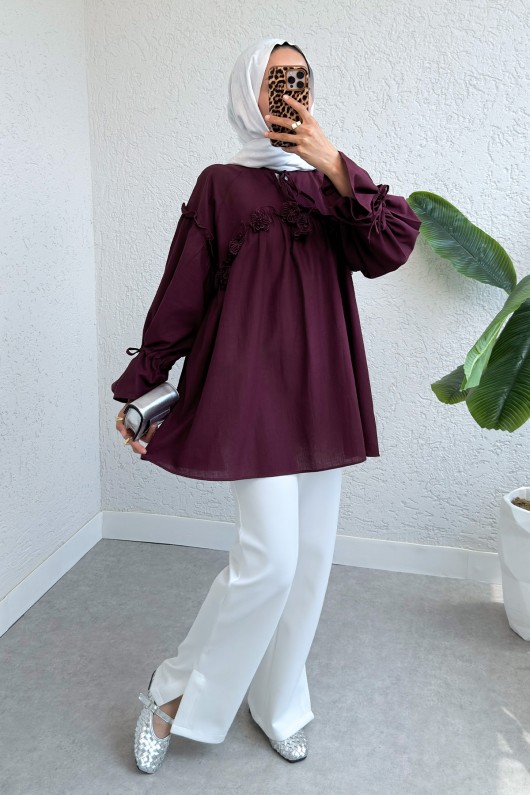 Brode Detaylı Tunik 2311 - BORDO