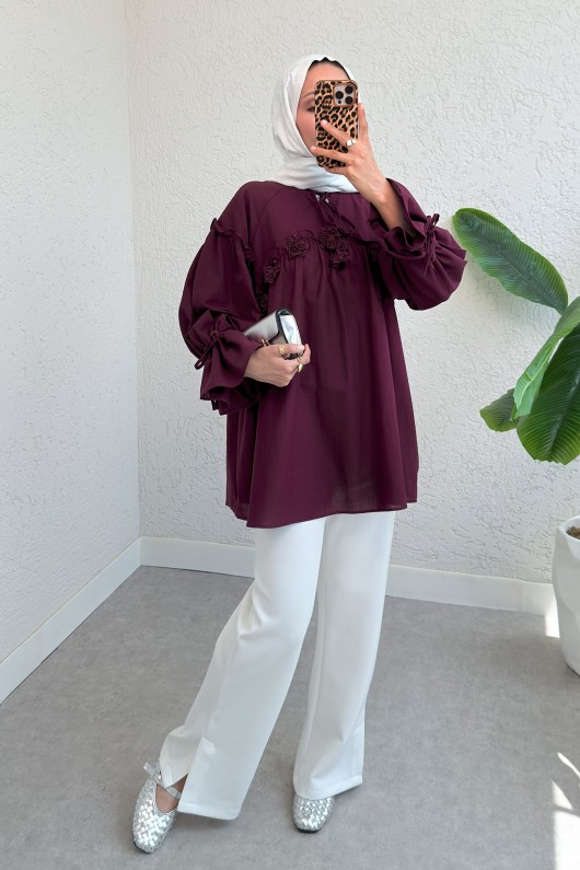 Brode Detaylı Tunik 2311 - BORDO