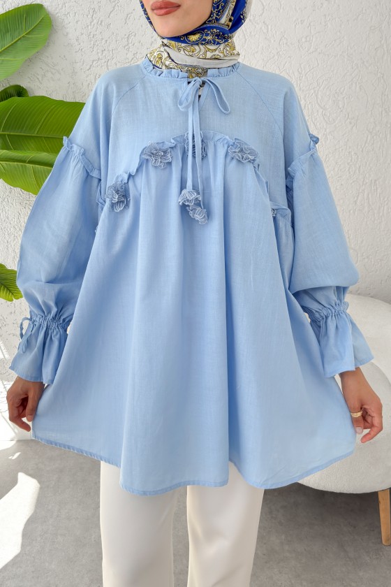 Brode Detaylı Tunik 2311 - MAVİ