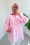 Brode Detaylı Tunik 2311 - PEMBE Brode Detaylı Tunik 2311 - PEMBE