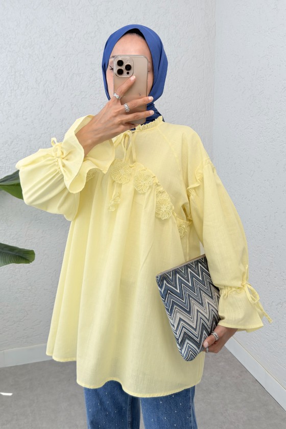 Brode Detaylı Tunik 2311 - SARI
