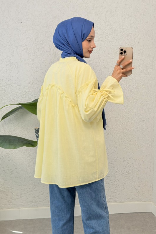 Brode Detaylı Tunik 2311 - SARI Brode Detaylı Tunik 2311 - SARI