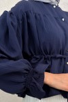 Bel Büzgülü Etek Üstü Gömlek 2312 - LACİVERT