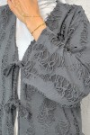 Yırtık Püsküllü Kimono 2314 - ANTRASİT Yırtık Püsküllü Kimono 2314 - ANTRASİT