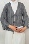 Yırtık Püsküllü Kimono 2314 - ANTRASİT Yırtık Püsküllü Kimono 2314 - ANTRASİT