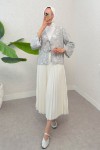 Yırtık Püsküllü Kimono 2314 - GRİ Yırtık Püsküllü Kimono 2314 - GRİ