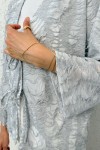 Yırtık Püsküllü Kimono 2314 - GRİ Yırtık Püsküllü Kimono 2314 - GRİ