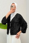Yırtık Püsküllü Kimono 2314 - SİYAH Yırtık Püsküllü Kimono 2314 - SİYAH