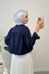 Balon Kol Etek Üstü Bluz 2317 - LACİVERT Balon Kol Etek Üstü Bluz 2317 - LACİVERT